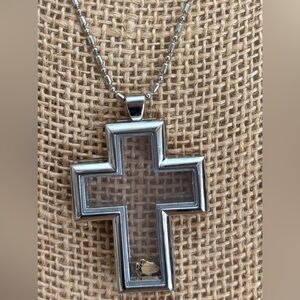 Charmed Creations Floating Charm Locket Cross Necklace W/Charm NEW